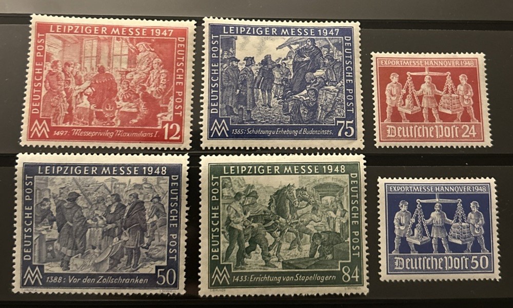 Germany Sc. 581-585 Leipzig & Hanover Fair Stamps Sets MH 1947-1948
