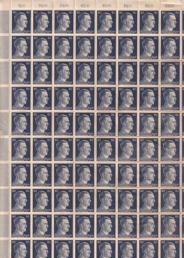 Stamp Germany Mi 798 Sc 523 Sheet 1941 WWII Fascism War Era Hitler German MNG