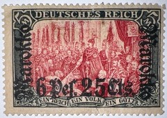 Travelstamps: Germany Morocco OP Stamps 6 per. 25cts on 5m Mint OG H Wmk