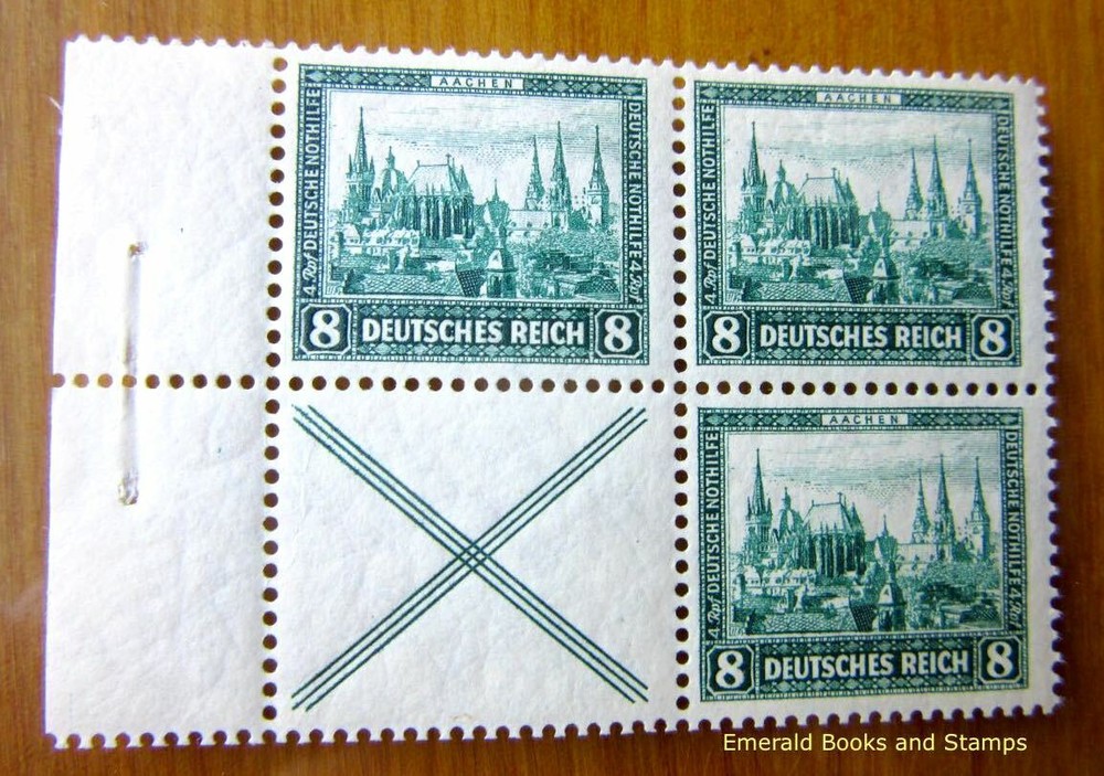 EBS Germany 1930 Welfare – Buildings se-tenant X tab Michel W37 – MNH** cv $244