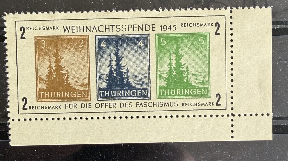 GERMANY – Soviet Zone Thuringia Christmas Sheet Mint Lightly Hinged – CV $140