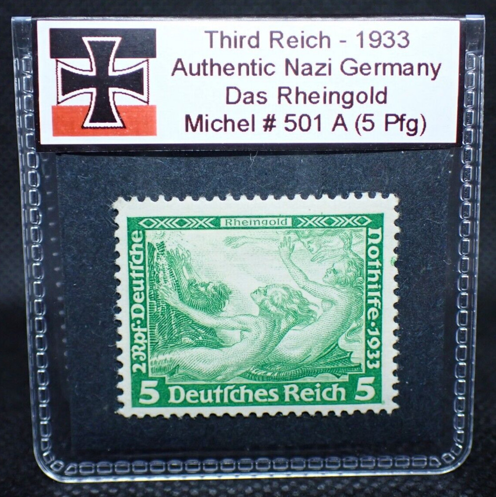 Nazi Germany 1933 Wagner Das Rheingold Stamp 5 Pfg 501A MH pre-WW2 Third Reich