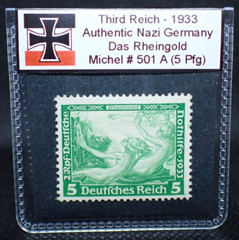 Nazi Germany 1933 Wagner Das Rheingold Stamp 5 Pfg 501A MH pre-WW2 Third Reich