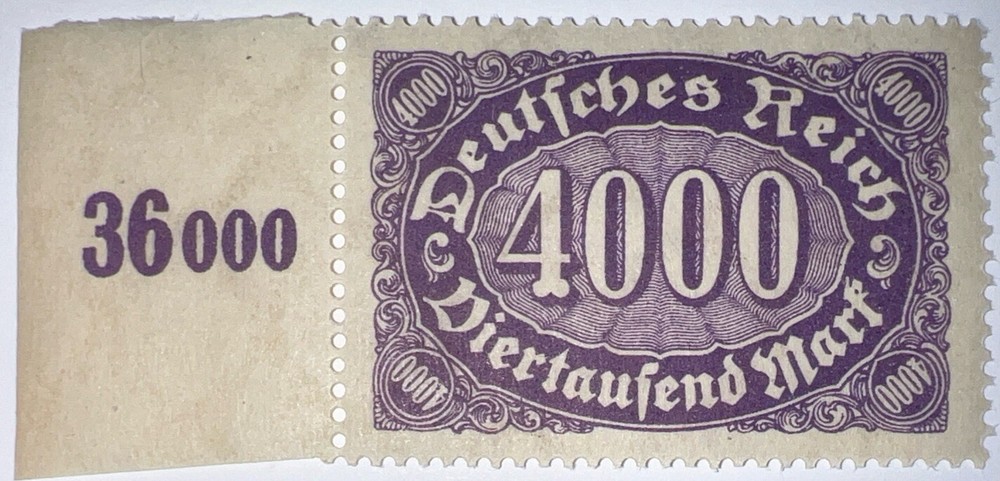 Travelstamps: 1922 Germany Stamps Deutsches Reich 4000 Mark Mi. Nr. 255 MOGNH