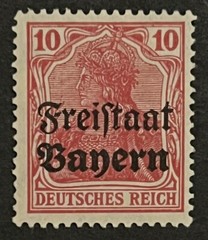 Travelstamps: Germany Bayern Overprint Stamps Sc#180 10pf Mint Watermarked MOGH