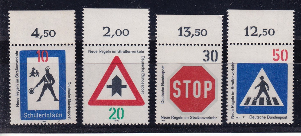 Bundesrepublik MNH ** 665-8 Scott 1055-8 Traffic Signs w top margins