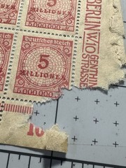 Germany 1923 SC 285 Sheet 5 Millionen Mark Hyperinflation MNH