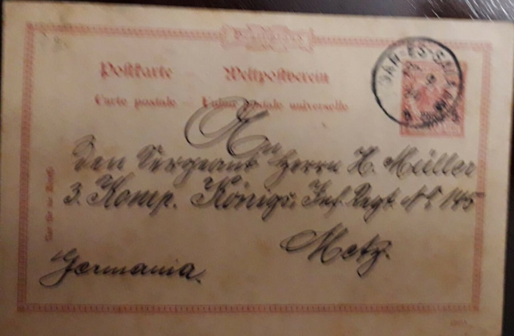 L) CIRCA 1890-1901 GERMANY-EAST AFRICA, DAR EL SALAM, RED, ROSE RED, 10PF, EAGLE