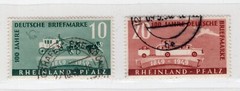GERMANY FRENCH ZONE RHINE PALATINATE 1948 6N39-6N40 VFU EXPERTIZED SCHLEGEL BPP