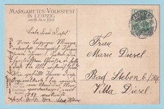 GERMANY EVENT COVER – 1912 MARGARETEN-VOLKSFEST – LEIPZIG FOLK FESTIVAL – N843