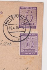 Germany WW2 – 1946 LEIPZIG Stationery Card used – Postal History