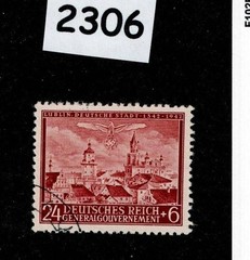 Used Stamp Sc NB16 General Government Warsaw Lublin Cracow Poland WWII #2306