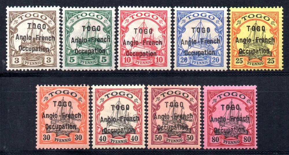 GERMANY TOGO BRITISCHE BESETZUNG OCCUPATION Sc.1-9.MH SIGNED
