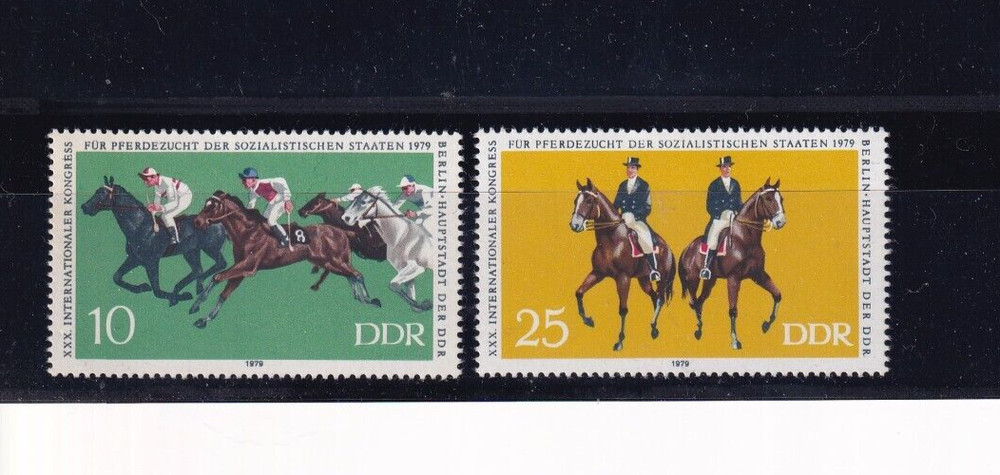 DDR MNH ** 2449-50 SC 2035-6 Horse Breeding
