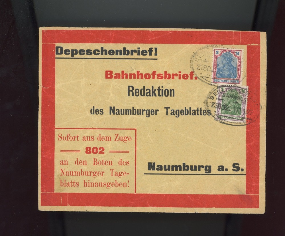 germany newspaper railway packet 1922 berlin naumberg d 4