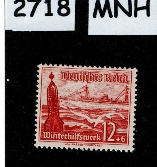 MNH Stamp B112 1937 Germany Boats Ships Schooners Winter relief fund #2718