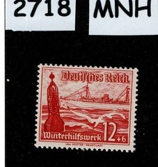 MNH Stamp B112 1937 Germany Boats Ships Schooners Winter relief fund #2718