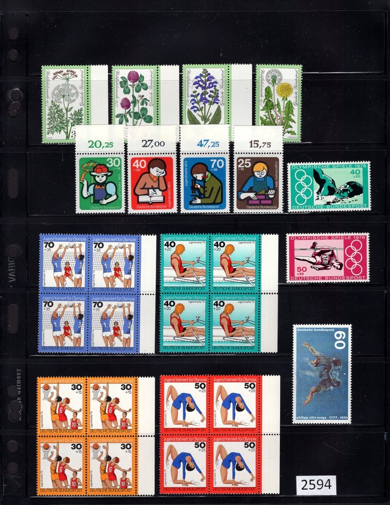 (2594) Germany West, Selection of MNH sets, see description and image