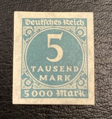 Germany (Scott #238ab) 5000 Mark Stamp Imperforate MLH
