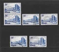 SAAR SCOTT 244 USED x 6 – 1953 30fr ULTRA ISSUE – SAAR UNIVERSITY LIBRARY