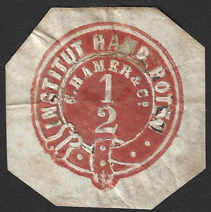 Germany Hamburg local private post stamp C. Hamer & Co.1/2pf cutout
