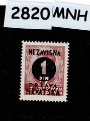 MNH stamp Overprint 1941 Sc 24 German occupation of Croatia during WWII #2820