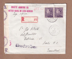 German occupation of Belgium – Jupille to Berlin – Registered cover, 15 May 1942
