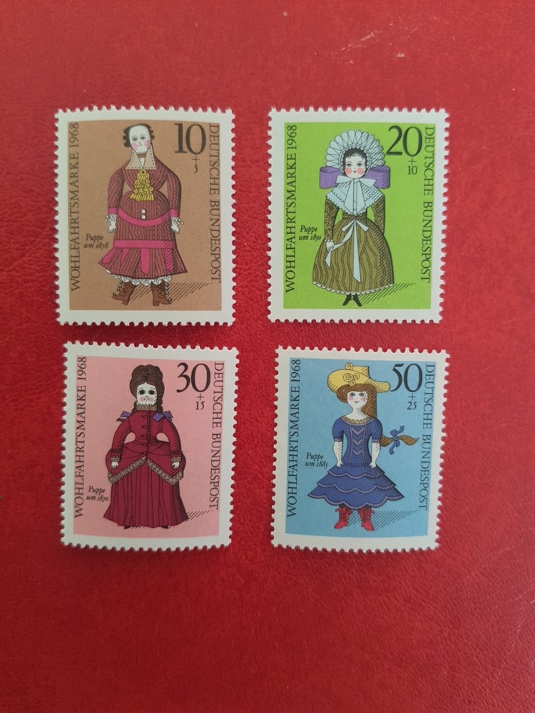 Stamps FRG Federal Republic 1968, Mi. 571-574, welfare: dolls, mint