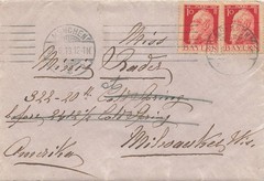 23.6.13.12 Munich Postmark Tied To Bavaria Cover. 2 Poster Stamps On Back