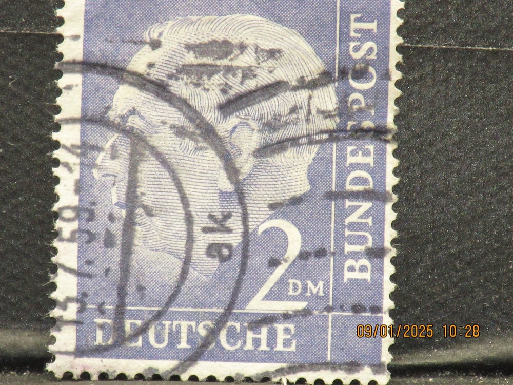 The listing is:(1)1954 Deutsche Dr. Theodor Heuss 2DM Postage Stamp-LH