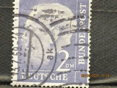 The listing is:(1)1954 Deutsche Dr. Theodor Heuss 2DM Postage Stamp-LH