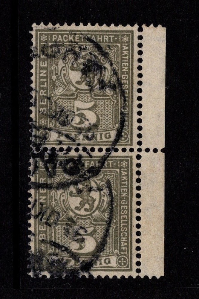 Germany Early 1900s 5p Berlin Private Post Pair Used – S58704