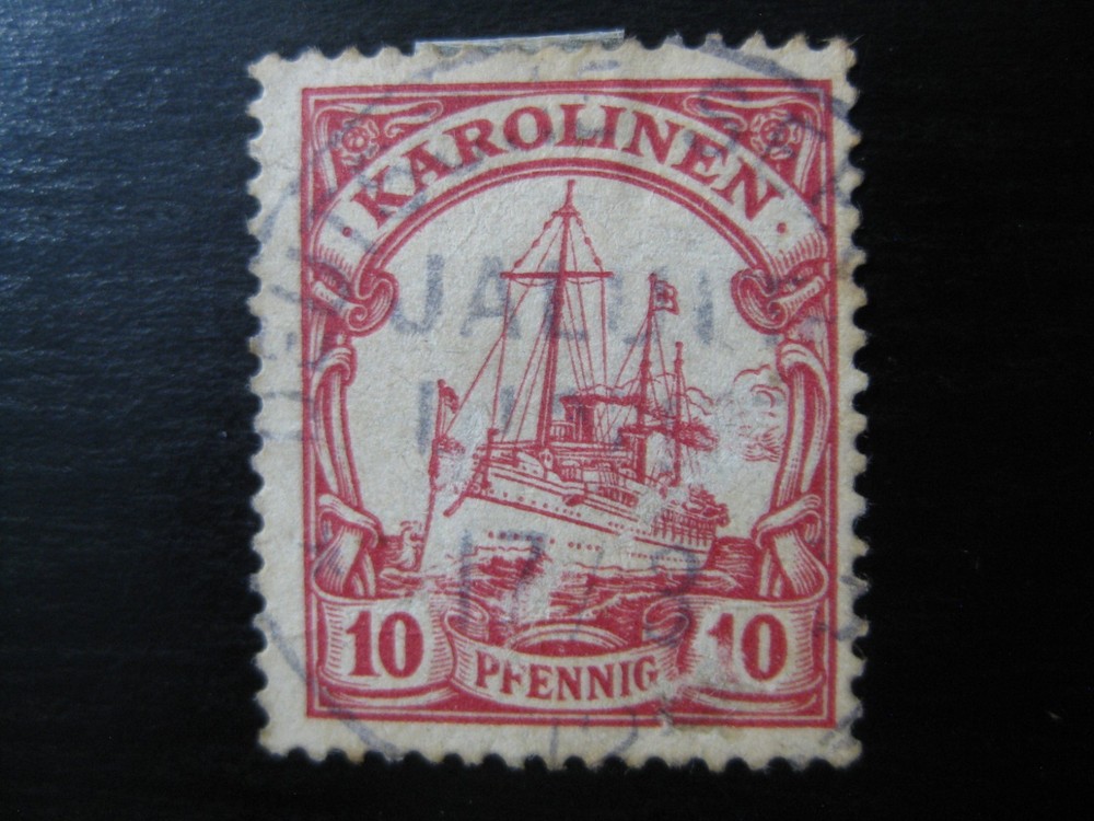 KAROLINEN GERMANY COLONY used Kaiser Yacht stamp w/ Jaluit Linie Seepost cancel!