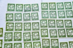 247- Gerhart Hauptmann 1960’s 2 Deutsche Mark Germany Used Postage Stamps Blocks