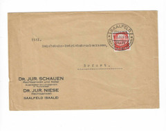 GERMANY 1933 Cover with Special Cancel Saalfeld sent to Erfurt