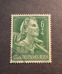 Scott#B281, 1944, 6+4 pf, Labor Corps Girl Used Stamp