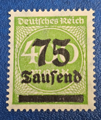Stamp Germany Reich FREIMARKE 75 000 Mark 1923 Mi. Nr. 287 a [🇩🇪35969]
