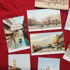 Beautiful Antique Italian COLOR postcard book booklet Italy Venice VENEZIA