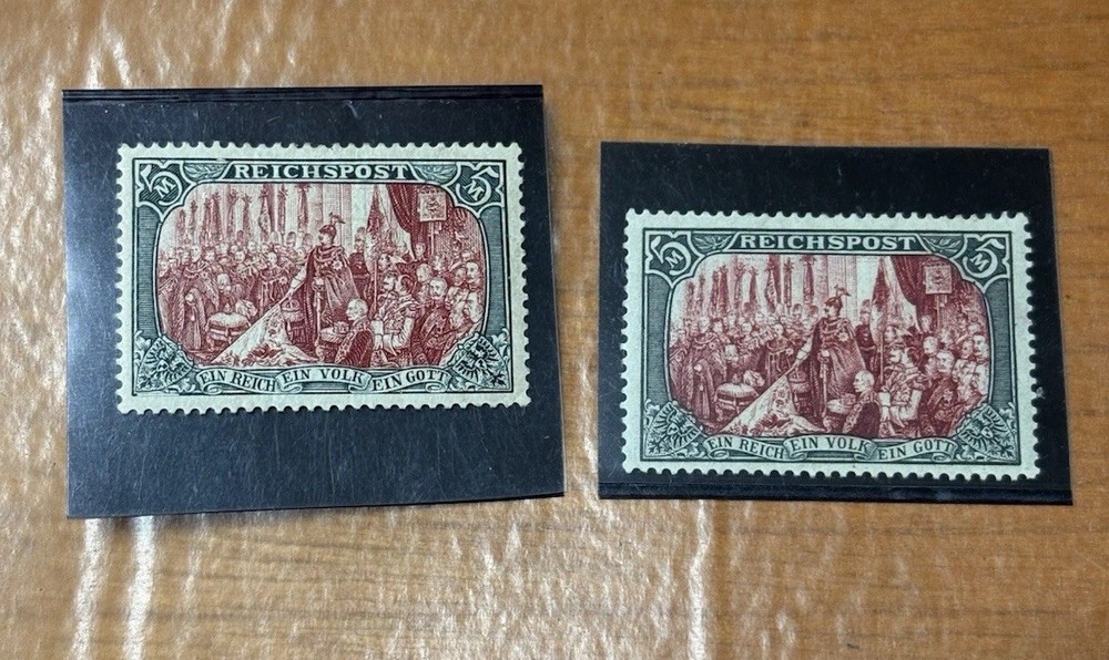 Germany 1900 Reichspost 5 Mark MLH Type I + Type II Michel 66I, 66II Wilhelm“