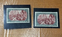 Germany 1900 Reichspost 5 Mark MLH Type I + Type II Michel 66I, 66II Wilhelm“