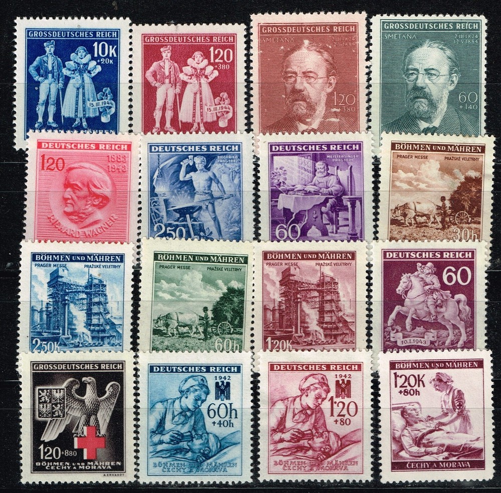 Germany WW2 Third Reich Bohemia Moravia stamps 1940s MNH/MLH AB