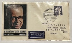 1971 BERLIN GERMANY PRESIDENT HEINEMANN COMMEMORATIVE CANCEL FOLLO-PRINT COVER