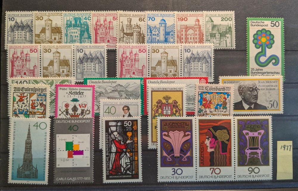 Germany 1977 Complete Year Set (with C/Ds) MNH