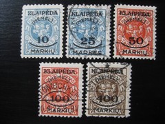 MEMEL KLAIPEDA Mi. #124-128 scarce complete stamp set! CV $50.50