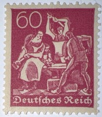 Travelstamps: 1921 Germany Stamp Mi 184 – 60pf Blacksmiths Mint MOGNH