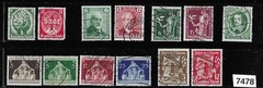 #7478 Mixed Stamp sets / 1933- 1936 Third Reich Germany / 13 different stamps