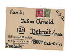 GERMANY 1947 Cover sent from Frankfurt am Main to U.S. – tear at top