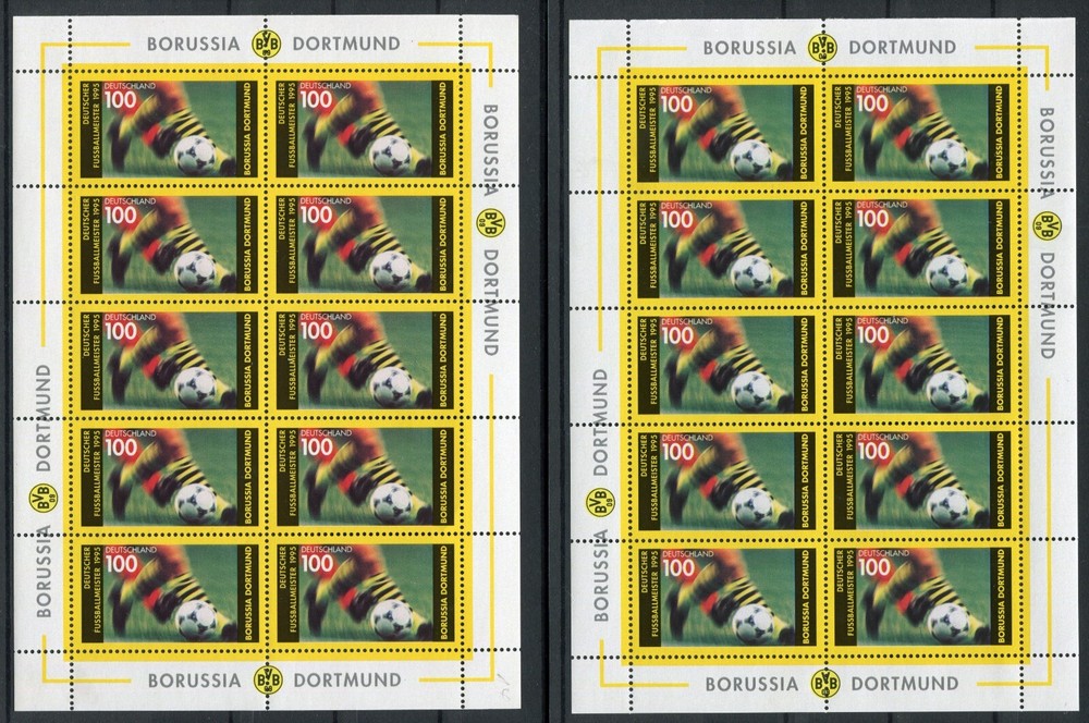 Borussia Dortmund Federal No. 1833 mint condition 20 x, 2 x miniature sheets KB Champion 1997