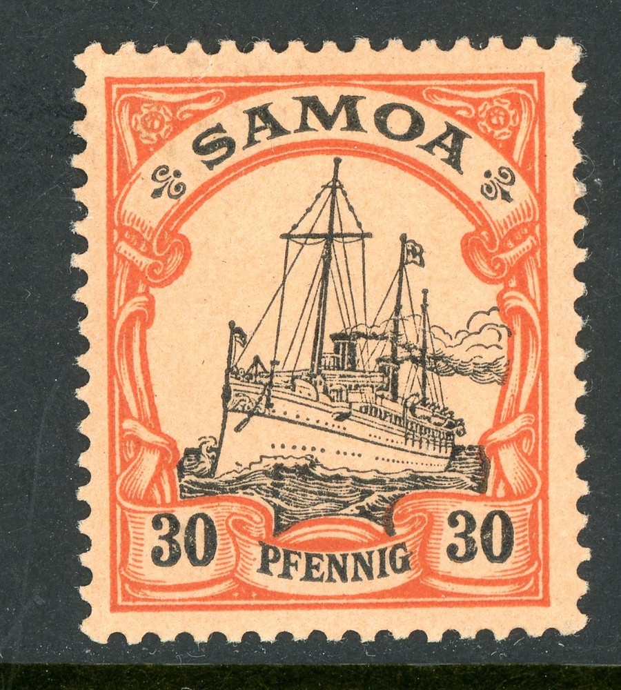 GANDALF – Germany 1900 Samoa 30pf OP Yacht Scott #62 Mint Y87