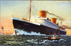 GERMANY 1938 POSTAL ILLUSTRATED BREMEN EUROPA SHIP POSTCARD SPECIAL POSTMARK